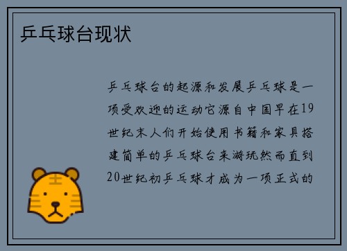 乒乓球台现状