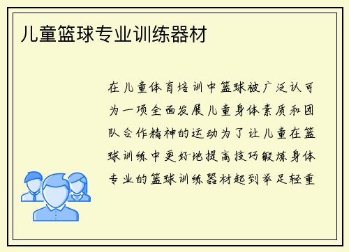 儿童篮球专业训练器材
